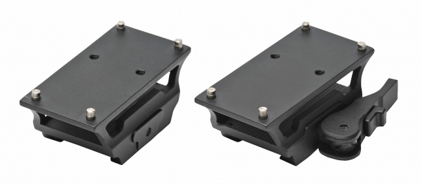 The mounting bases of the two models: standard (FMS) or quick-detach (LQD)