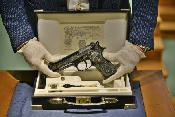Beretta's 98FS Demon pistol, seen from the left side