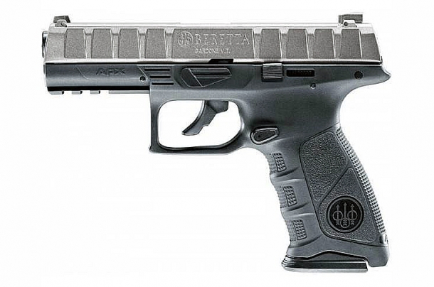 Il clone Glock della Beretta. L'unico elemento degno di nota della APX è il pulsante che disattiva lo scatto e consente lo smontaggio evitando di effettuare il pericoloso scatto a secco