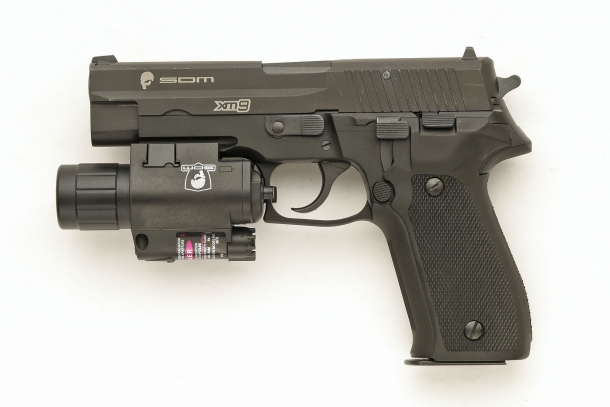 Left side view of the S.D.M. XM9 Operator semi-automatic pistol
