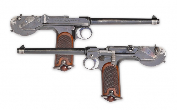 le prime pistole che hanno impiegato il sistema  "striker system" Borchardt C93 