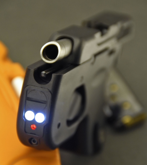 The Taurus 180 Curve features a Viridian laser designator and a double 25-Lumens led light