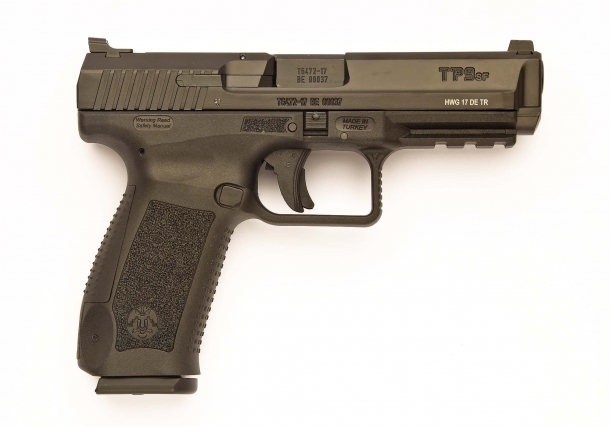 The right side of the Canik TP9 SF pistol