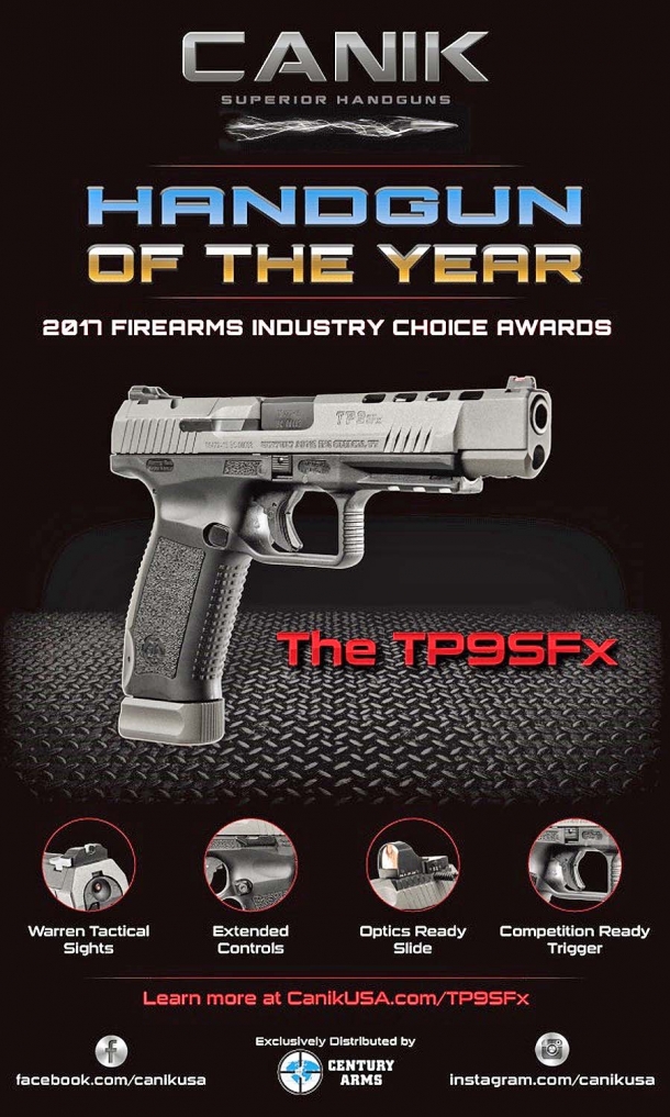 The Canik TP9SFx is the Handgun of the Year 2017!