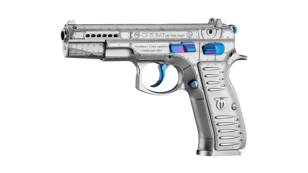 CZ 75 RAF, a limited edition pistol dedicated to the Battle of Britain CZ 75 RAF limited edition pistol – left side