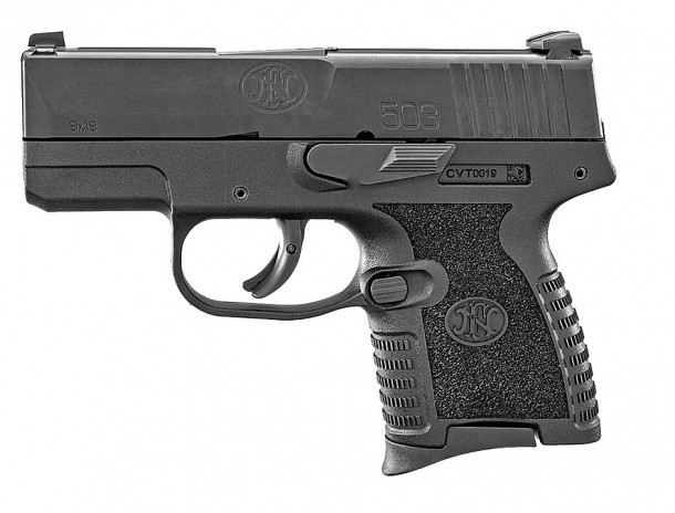 FN 503 9mm concealed carry pistol, left side