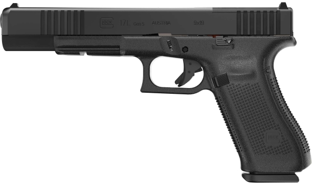 Pistola semi-automatica Glock 17L Gen5 MOS calibro 9x19mm Parabellum – lato sinistro