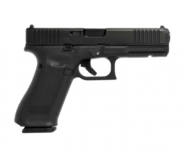 Glock 22 Gen5 .40 Smith & Wesson caliber pistol, MOS configuration, right side
