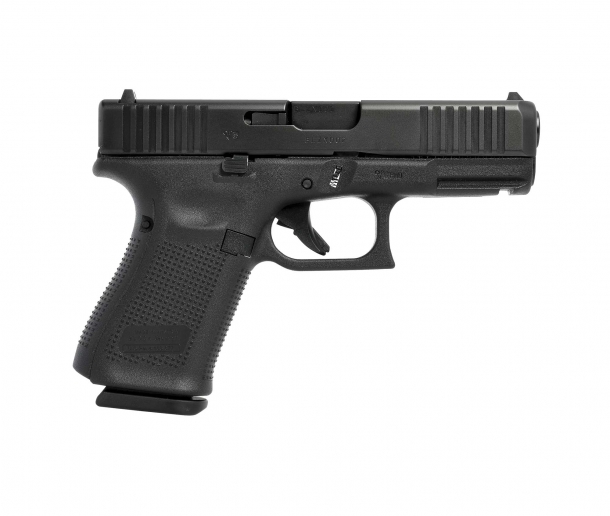 Glock 23 Gen5 .40 Smith & Wesson caliber pistol, right side