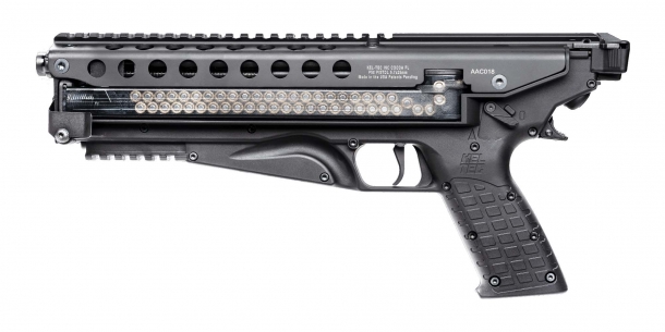 Pistola Kel-Tec P50 calibro 5.7x28mm, lato sinistro