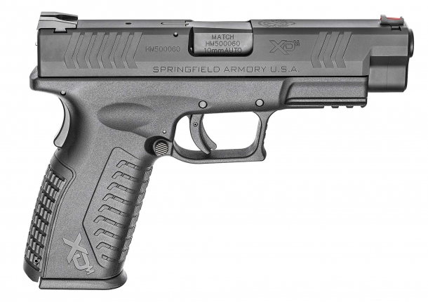 The right side of the XD(M) 4.5" 10mm Auto pistol