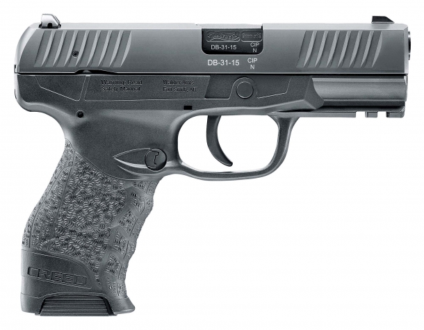 The new Walther Creed pistol, seen from the right side