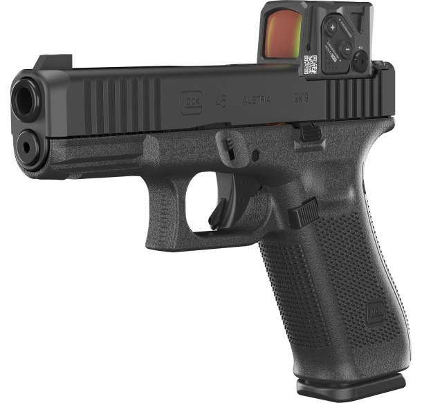 Glock 45 pistol with Aimpoint COA red dot sight