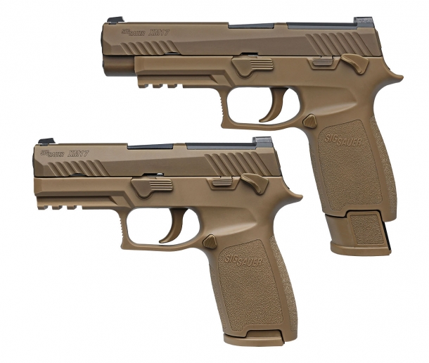 The SIG Sauer XM17 is a modular P320-based pistol, built on a standard frame and compatible with different calibers, slides, barrels and magazines to adapt itself to different operative needs