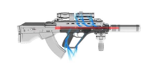 The convection cooling system of the Malyuk bull-pup assault rifle