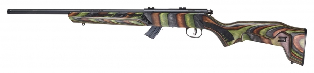 Savage Arms Mark II Minimalist rifle, green stock, left side