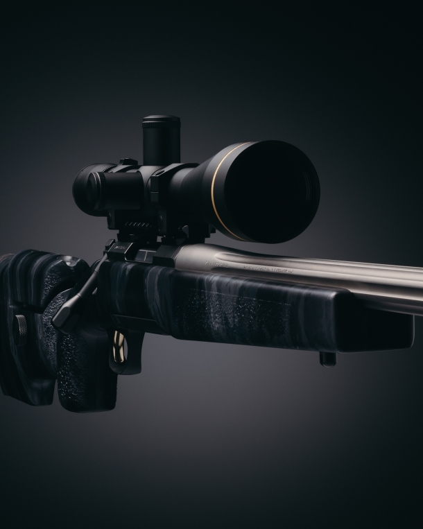The McMillan A3-5 stock of the new X-Bolt rifle variant features an A-TACS LE camo finish