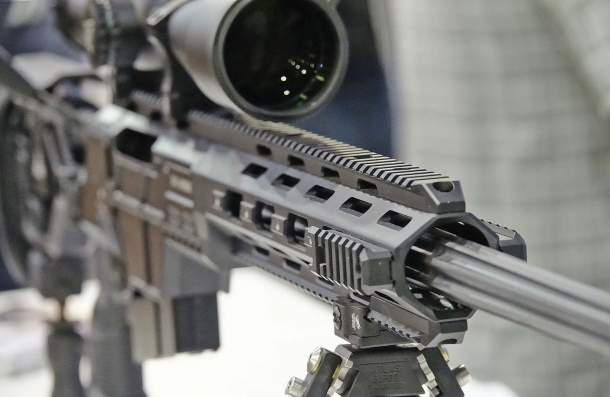 The rifle handguard comes fully railed, ready to accept any kind of accessory