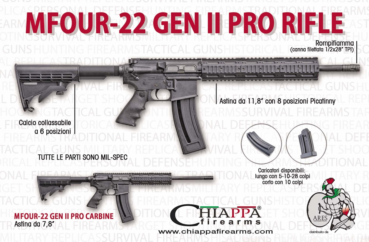 .22 caliber carbines: Chiappa M1-22 and Mfour-22