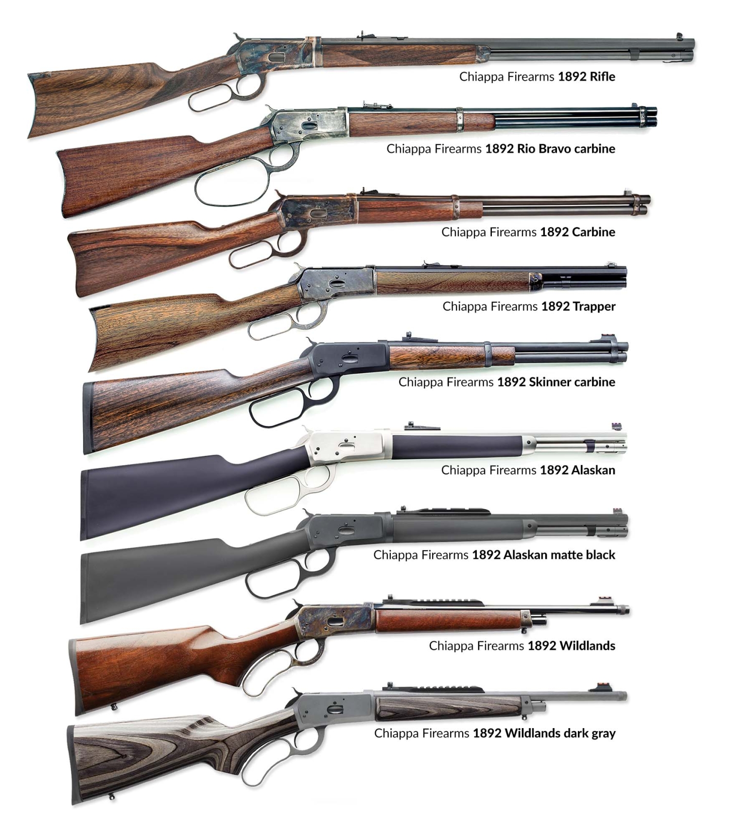 Various Winchester 1892 models from Chiappa Firearms