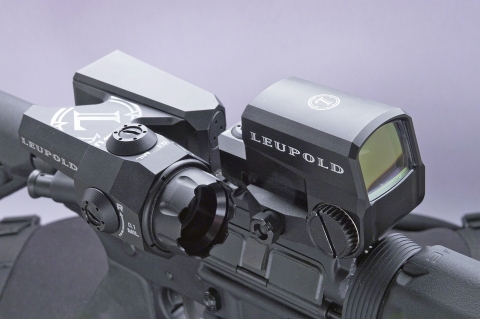 The Leupold D-Evo (at left) coupled wit a Leupold LCO Red Dot sight