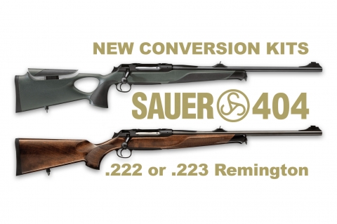 Sauer 404 rifle new conversion kits for .222 and .223 Remington