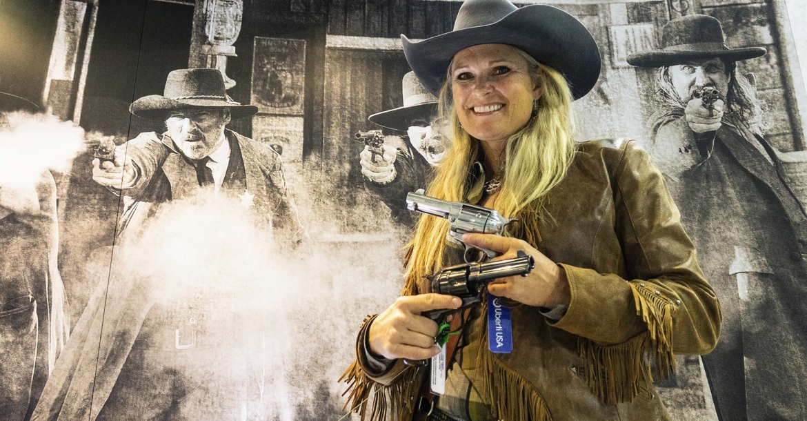 The American Top Shooter Kenda Lenseigne with the new Uberti Short Stroke KL CMS Pro revolvers