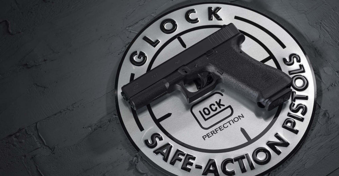 Glock Perfezione Breve T-shirt Uomo, Girocollo, Cotone, Manica Corta, Nera
