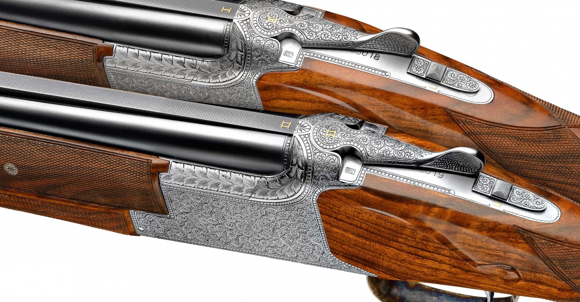 A pair of finely engraved B25 shotguns from the current John Moses Browning Collection series
