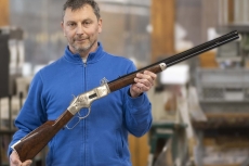 A "Solid Silver" Winchester 1866 from Uberti to celebrate Beretta's 500th anniversary.